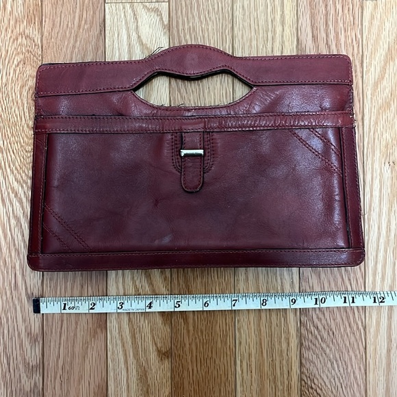 Oxblood Leather Handle Clutch - Picture 3 of 8